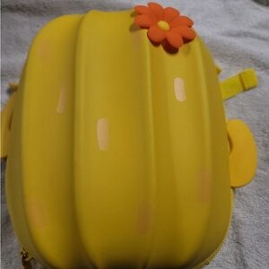 Banana Yellow Backpack with Orange Flower